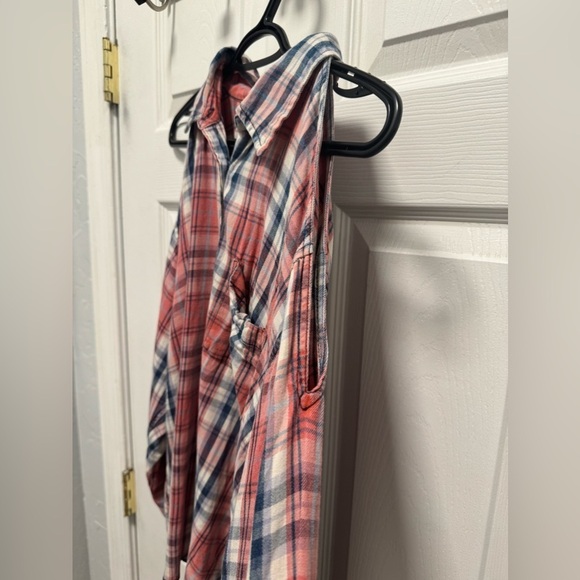 Denim & Supply Plaid Cold Shoulder Shirt - Picture 3 of 6